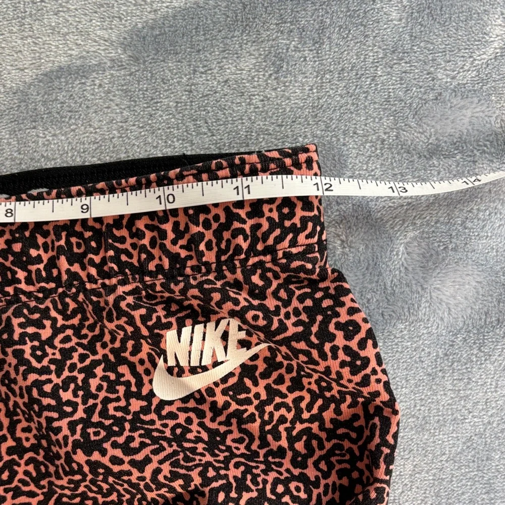 Nike Women's Orange and Black Patterned Full Length Leggings